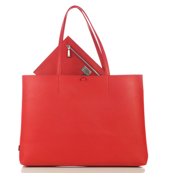 Slim Short Tote Bag Red