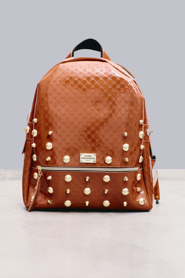 Retro Backpack Large Vinyl Cognac