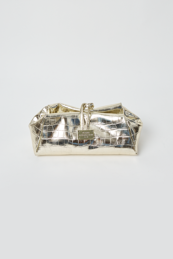 Croco Lunchbag Gold