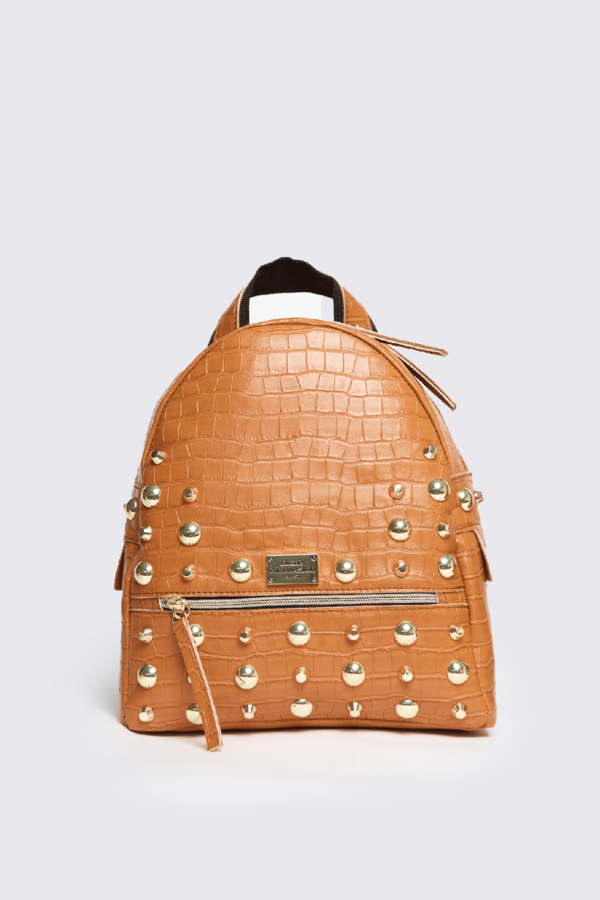 Croco Backpack Small Cognac