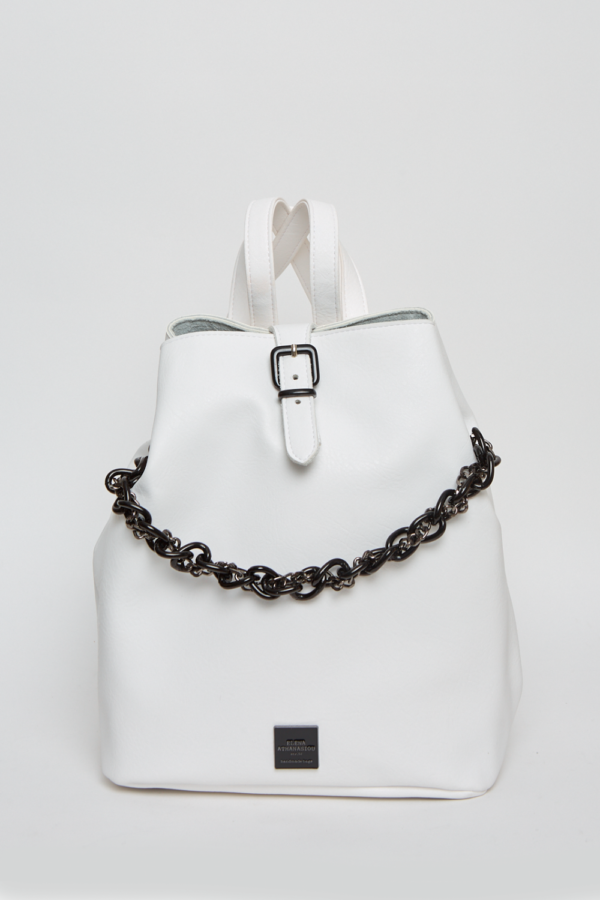 Retro Chain Backpack White