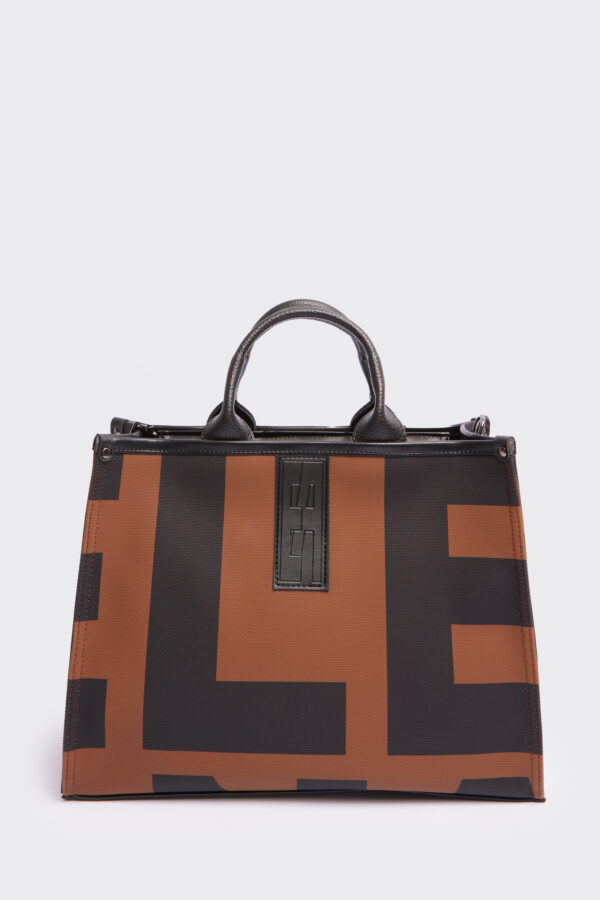 In The Name Crosstote Large EA Logo Brown